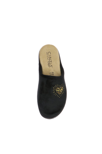 Pntofola beige e nero in panno morbido Cinzia Soft - 8