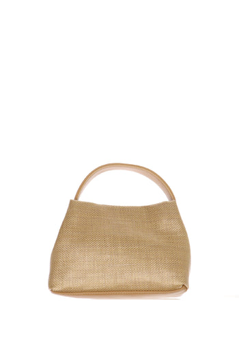 Pochette casual cuoio effetto raffia - 4