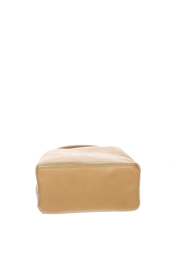 Pochette casual cuoio effetto raffia - 7