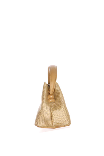Pochette casual cuoio effetto raffia - 5