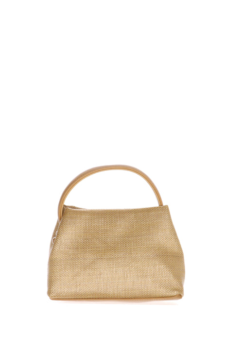 Pochette casual cuoio effetto raffia - 2