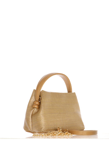 Pochette casual cuoio effetto raffia - 3