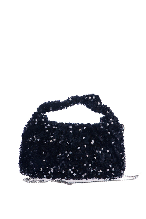 Pochette cerimonia con paiette nere - 1