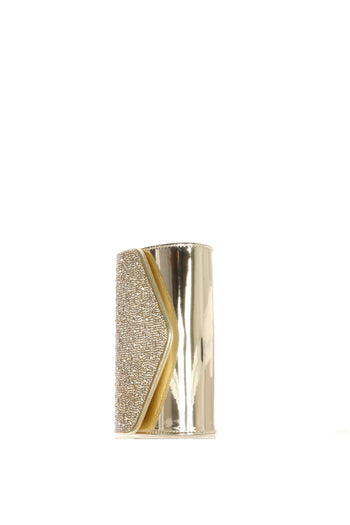 Pochette cerimonia effetto specchio oro e argento - 5