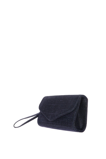 Pochette cerimonia glitterata argento blu e platino - 4