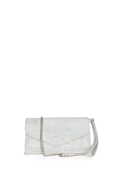 Pochette cerimonia glitterata argento blu e platino - 1