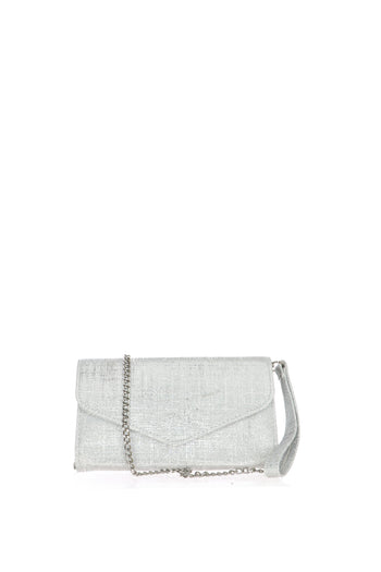 Pochette cerimonia glitterata argento blu e platino - 5
