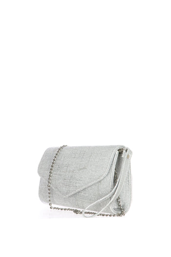 Pochette cerimonia glitterata argento blu e platino - 3