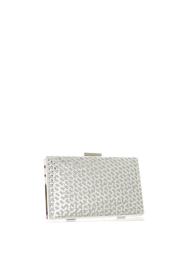 Pochette cerimonia nera e argento con microstrass - 4