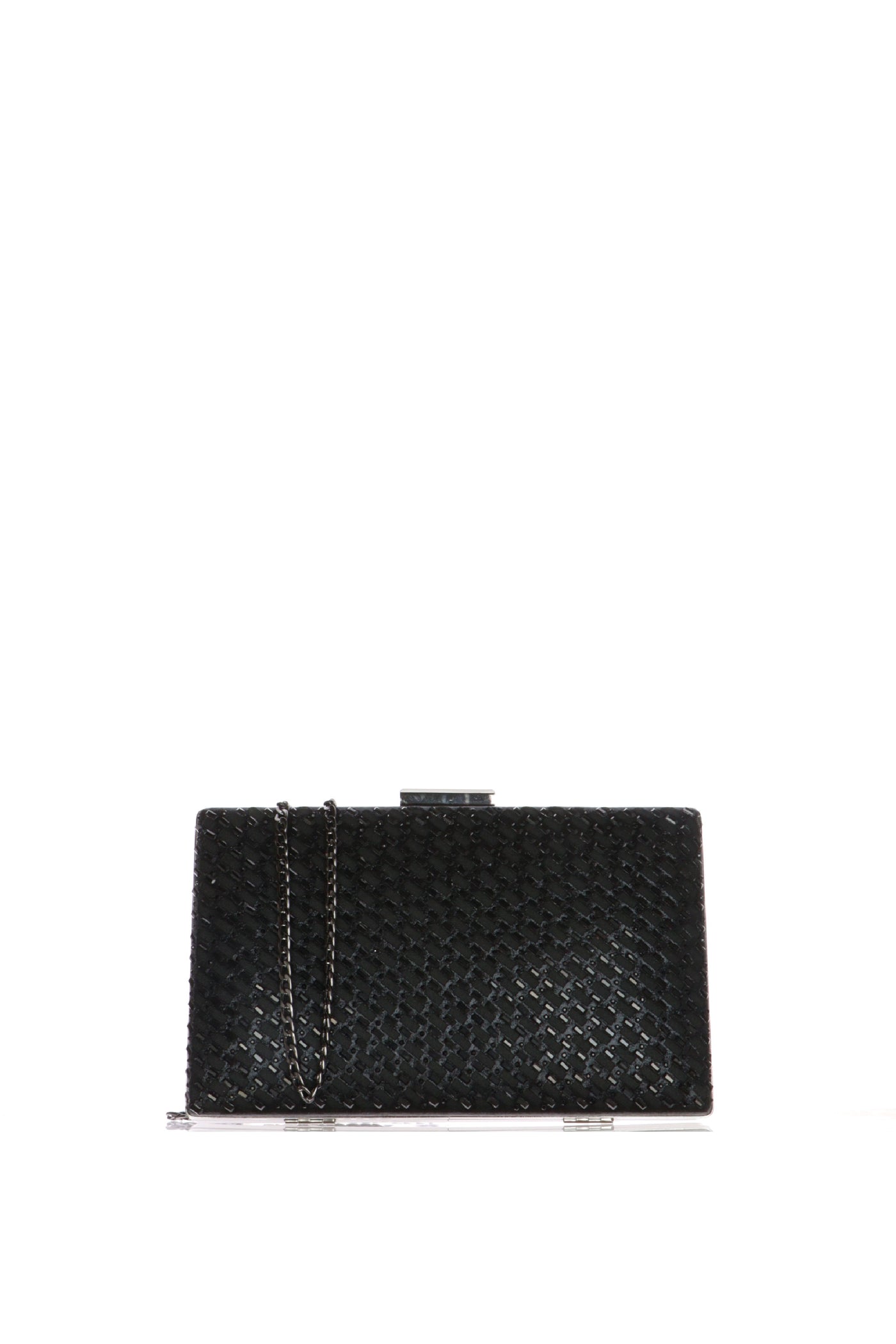 Pochette cerimonia nera e argento con microstrass 2