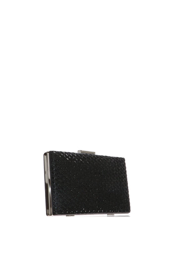 Pochette cerimonia nera e argento con microstrass - 3