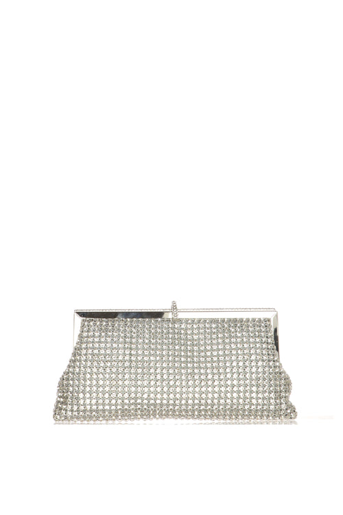 Pochette cerimonia strassata argento - 2