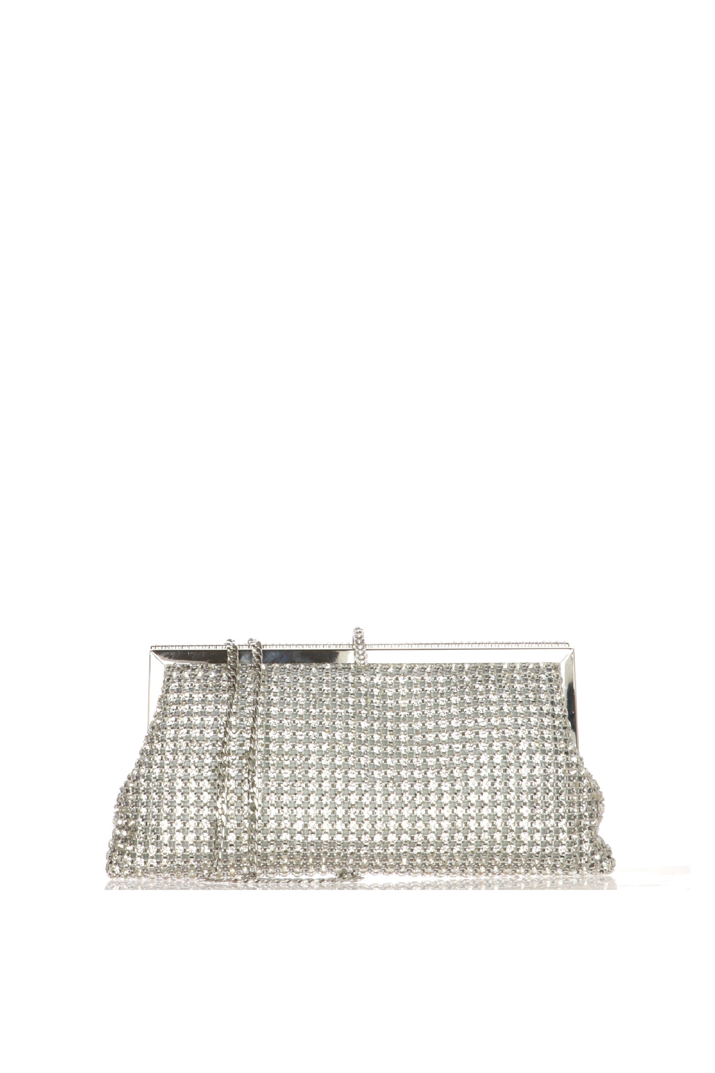 Pochette cerimonia strassata argento