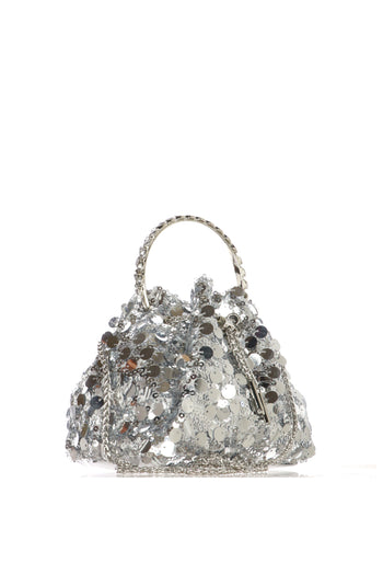 Pochette ceromonia con  paielettes argento e oro - 4