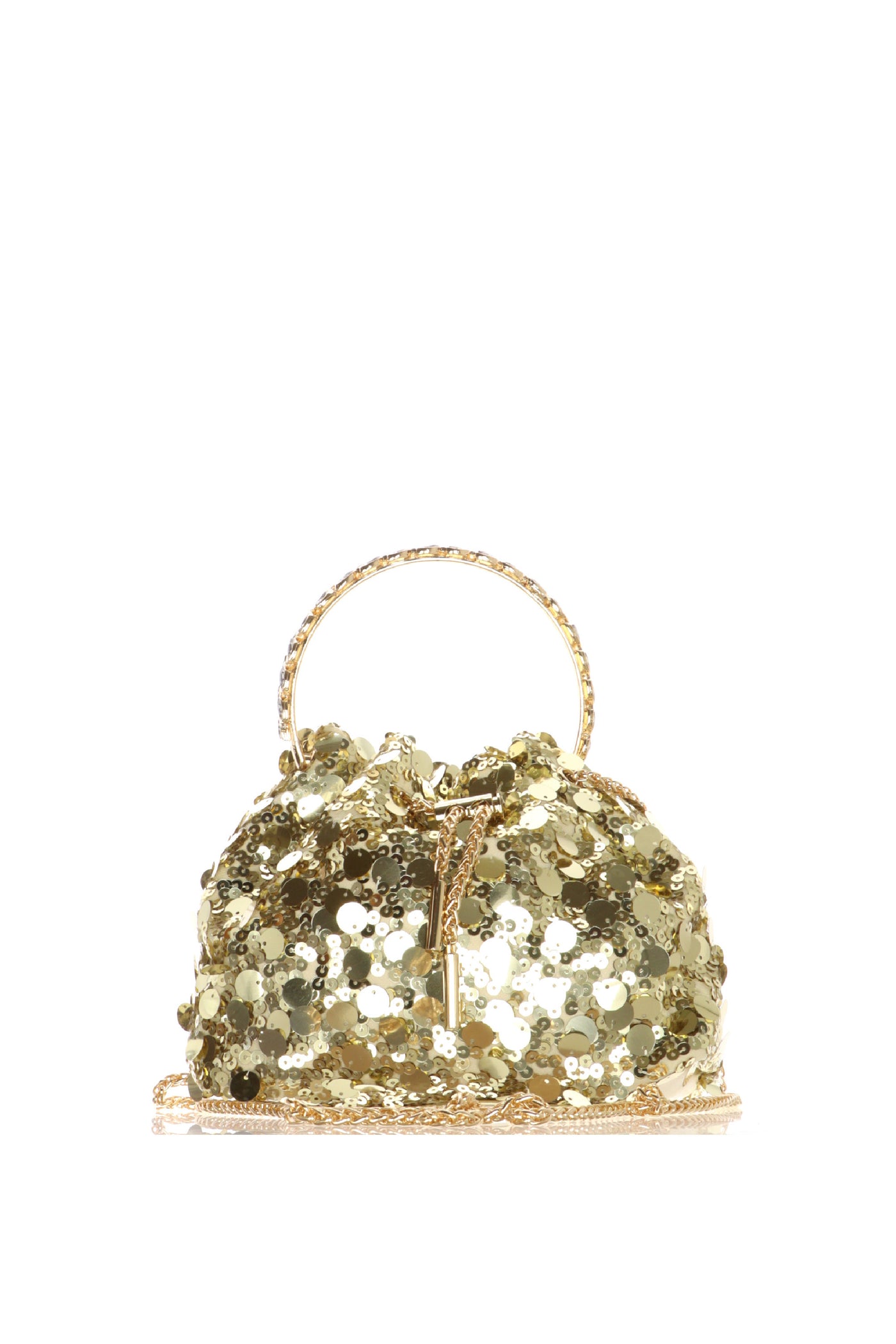 Pochette ceromonia con  paielettes argento e oro