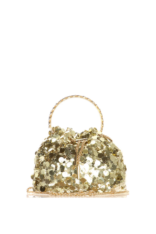 Pochette ceromonia con  paielettes argento e oro - 1