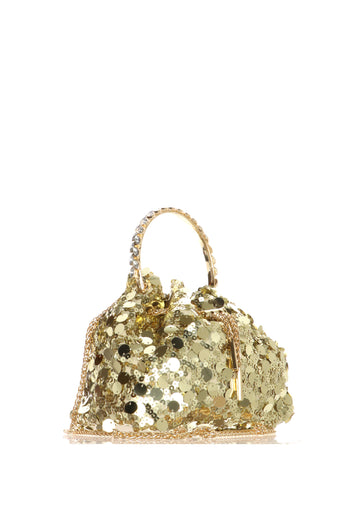 Pochette ceromonia con  paielettes argento e oro - 3