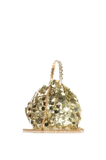 Pochette ceromonia con  paielettes argento e oro - 5
