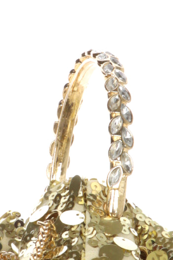 Pochette ceromonia con  paielettes argento e oro - 7