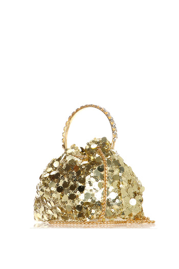 Pochette ceromonia con  paielettes argento e oro - 9