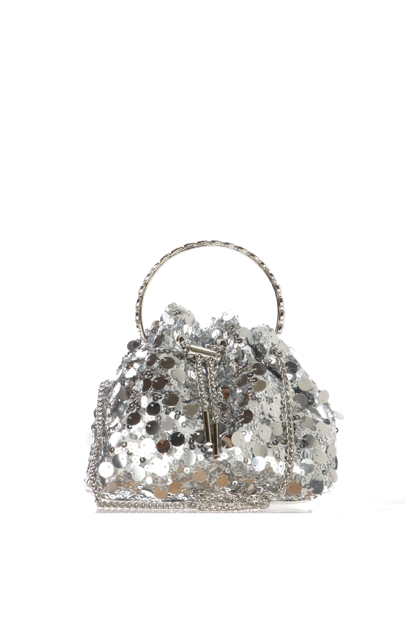 Pochette ceromonia con  paielettes argento e oro 2