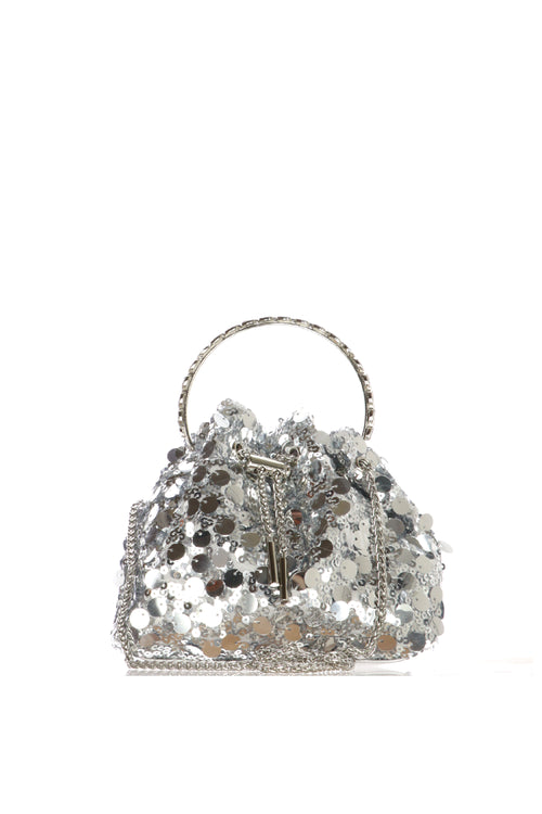Pochette ceromonia con  paielettes argento e oro - 2