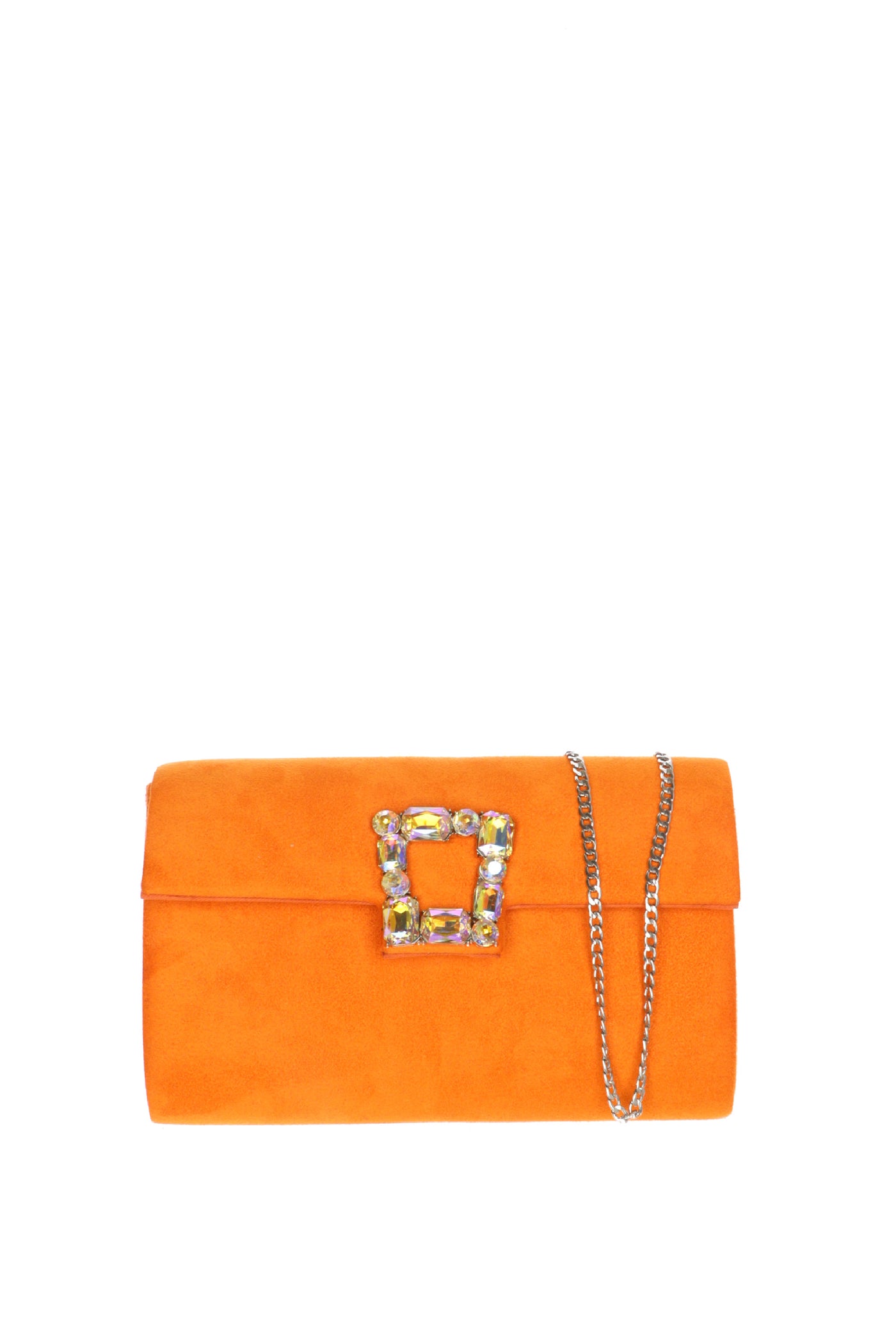 Pochette cipria e arancione con gioiello Menbur