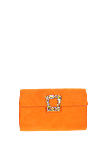 Pochette cipria e arancione con gioiello Menbur - 3