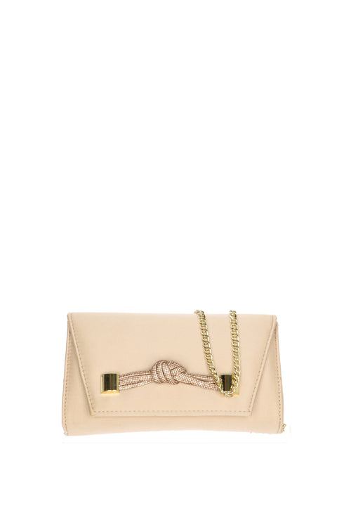 Pochette elegante luminosa raso cipria e nero I Am - 2