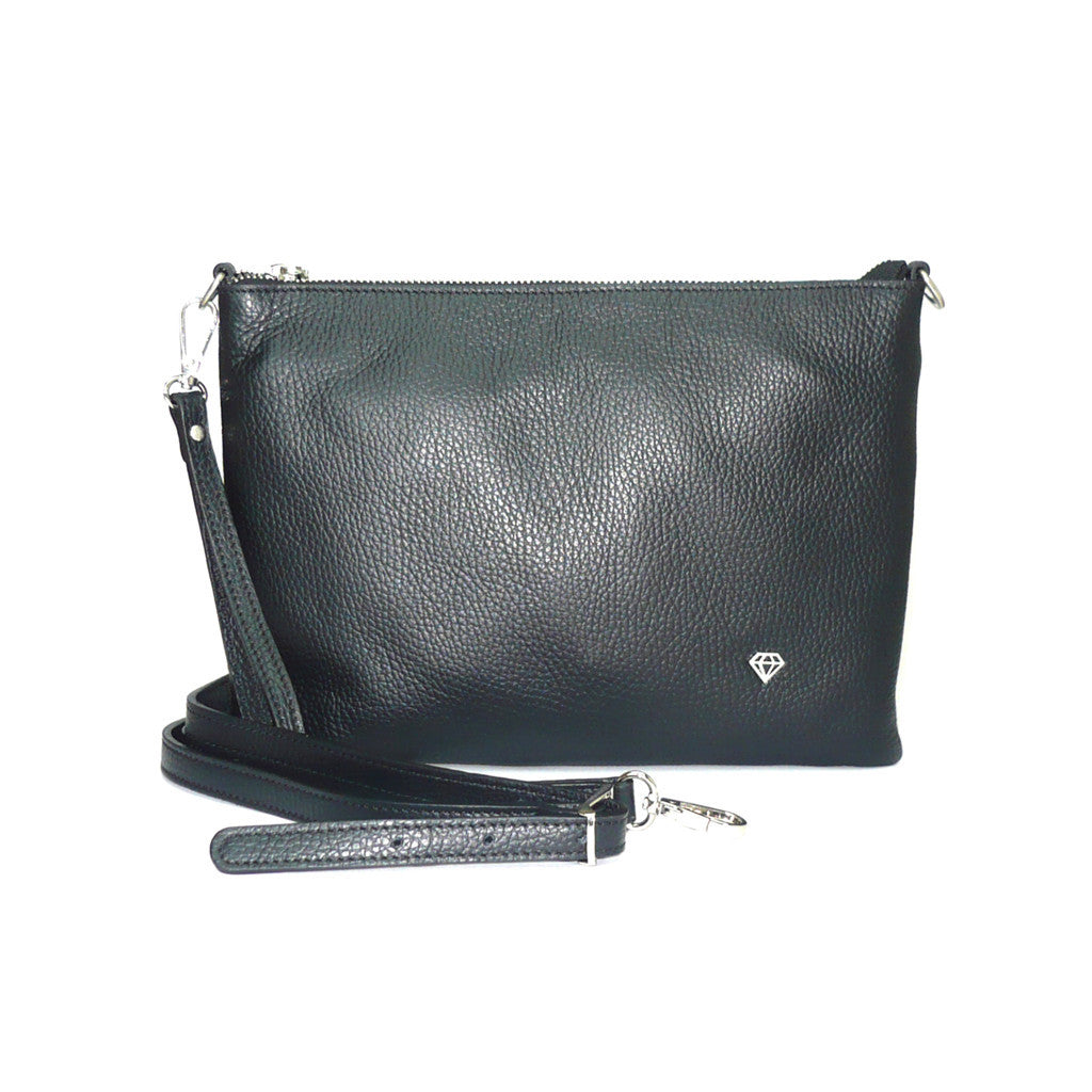 Pochette nera clearance pelle