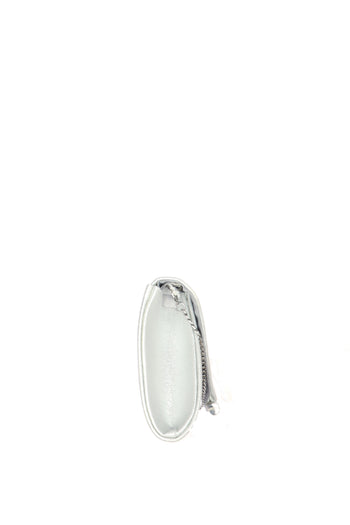 Pochette rigida in tessuto laminato platino e argento dettaglio luminoso - 6
