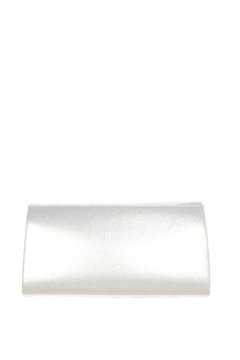 Pochette rigida in tessuto laminato platino e argento dettaglio luminoso - 5