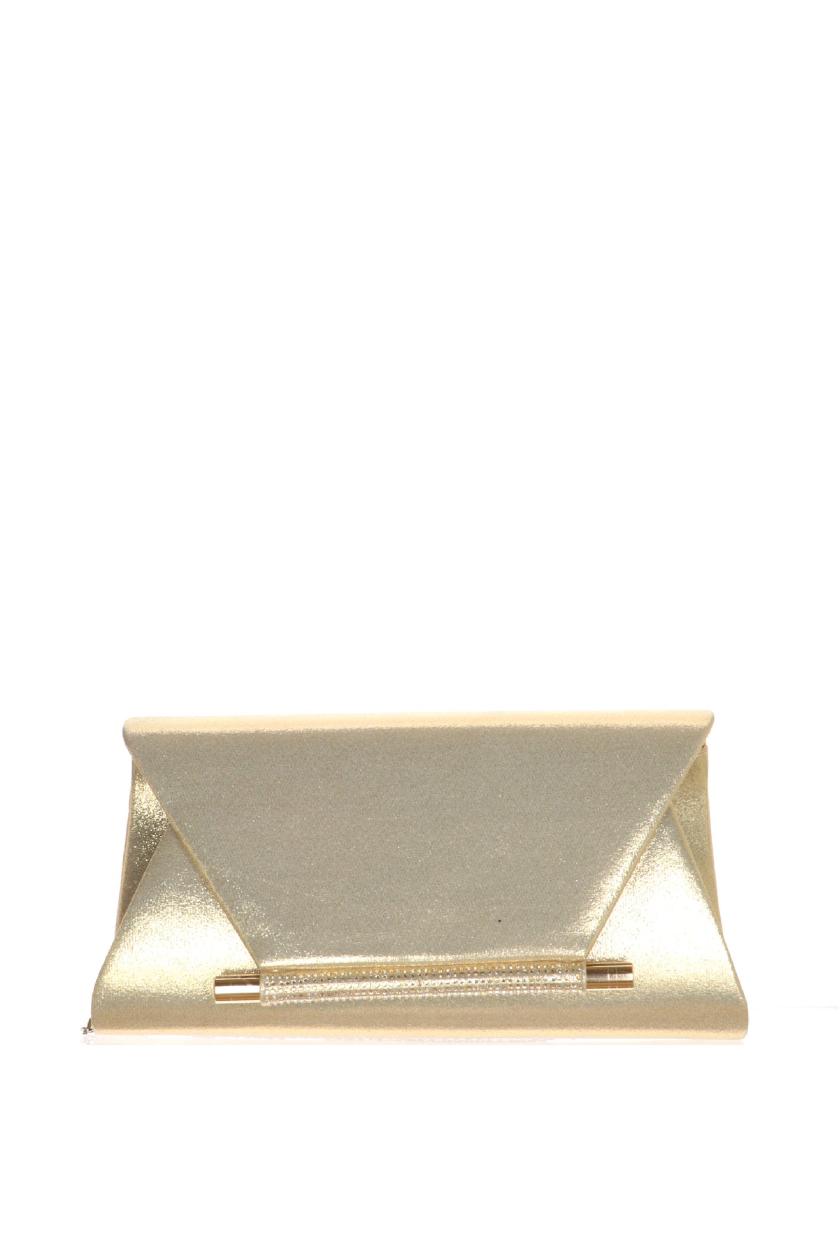 Pochette rigida in tessuto laminato platino e argento dettaglio luminoso 2
