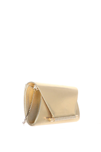 Pochette rigida in tessuto laminato platino e argento dettaglio luminoso - 4