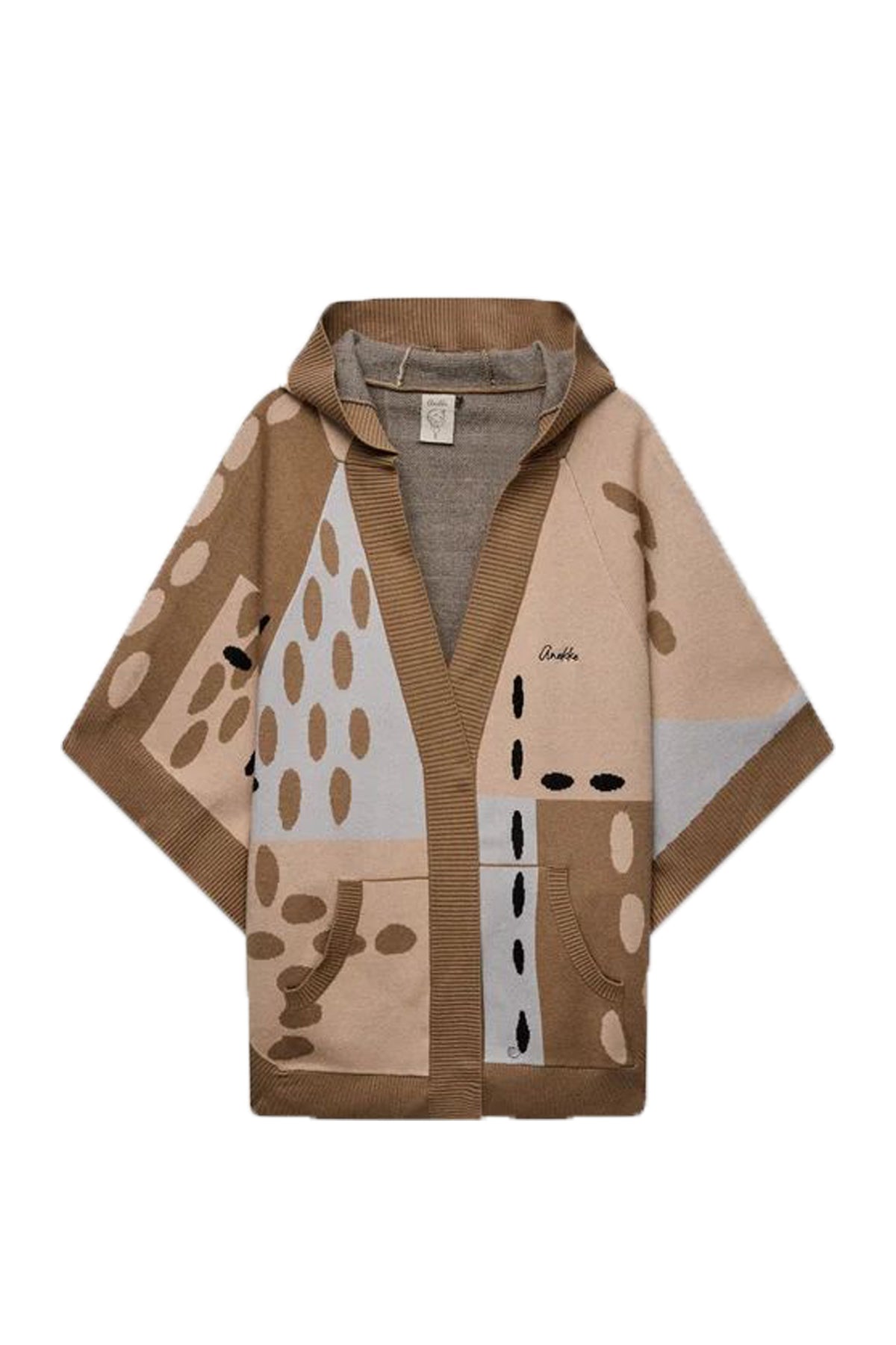 Poncho stampato con cappuccio Voyage