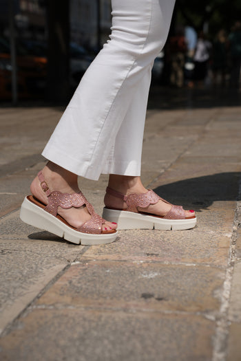 Sandalo rosa con strass Melluso - 3
