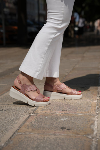 Sandalo rosa con strass Melluso - 4