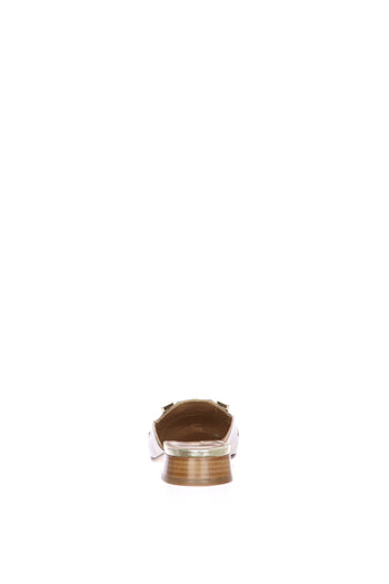 Sabot in pelle laminata oro con gioiello Soffice Sogno - 3