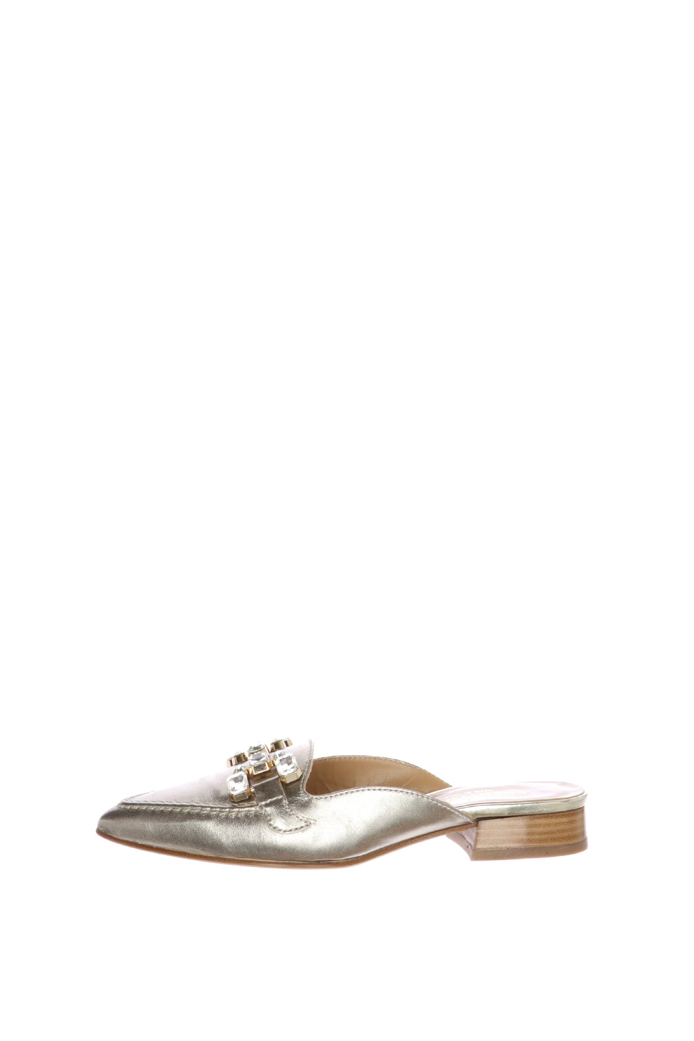 Sabot in pelle laminata oro con gioiello Soffice Sogno 2