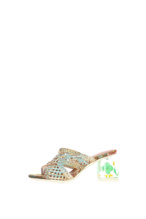 Sabot mules con tomaia dai colori pastello in  macramè - 1