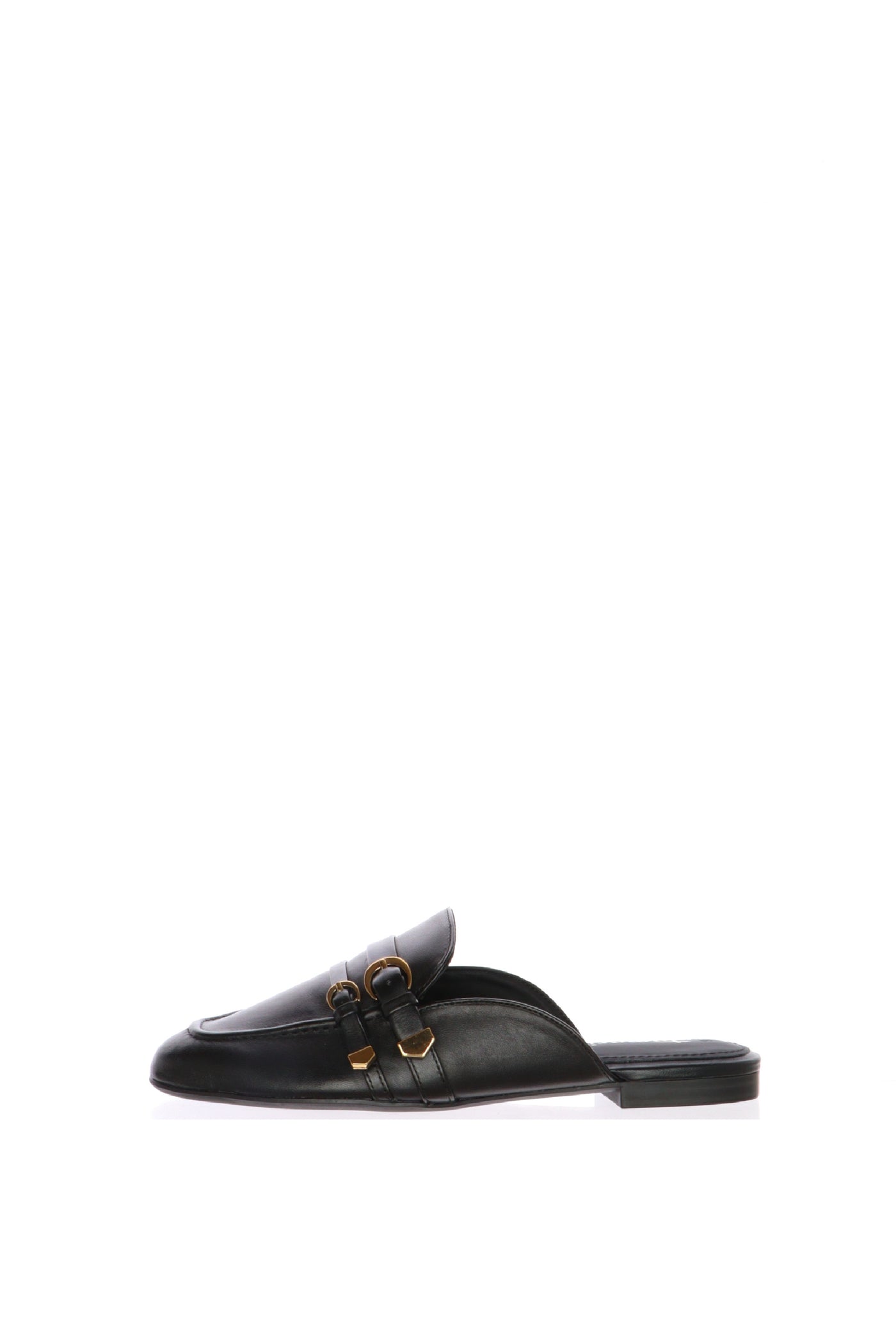 Sabot mules in pelle nera