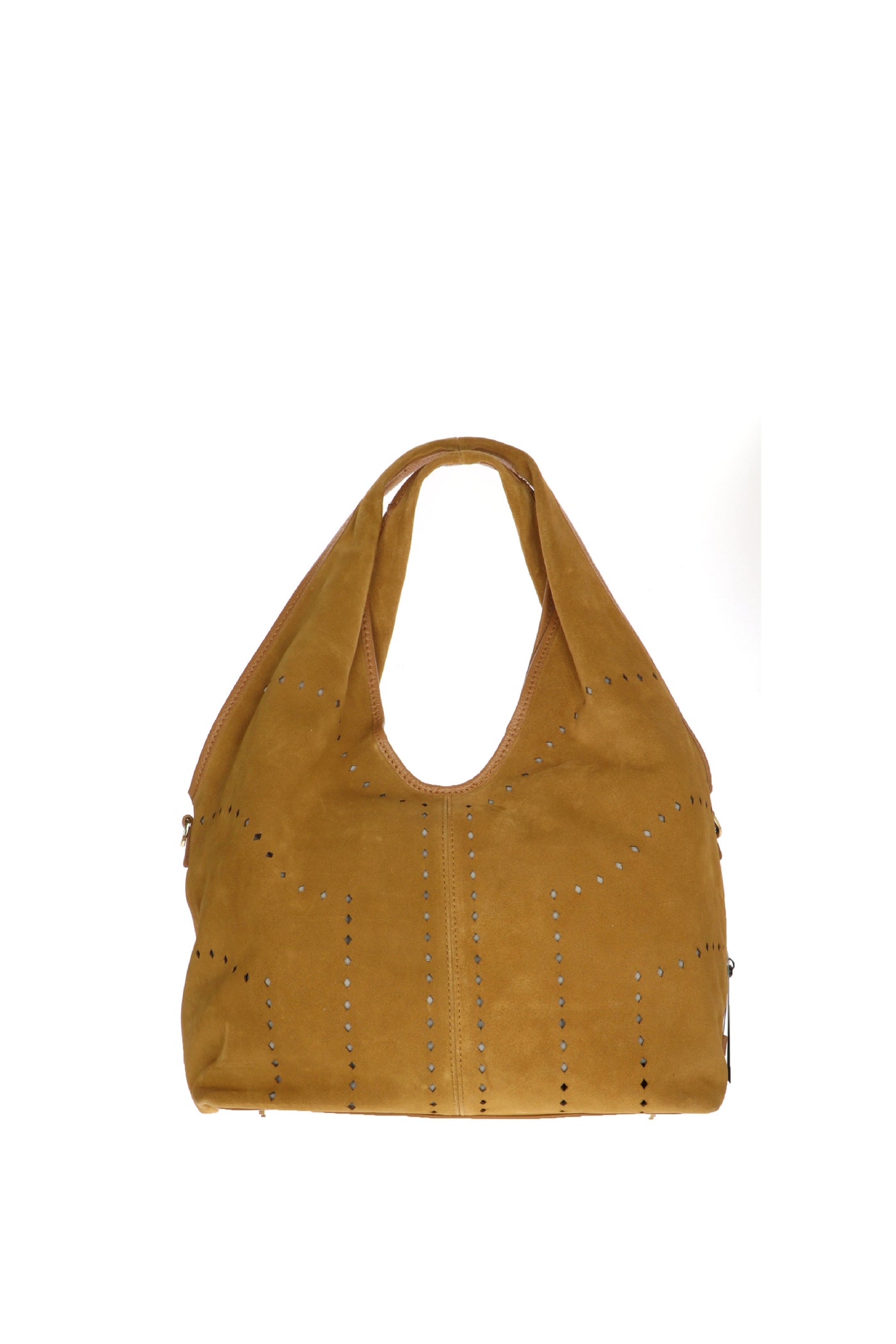 Sacca morbida in vera pelle scamosciata cuoio Made in Italy