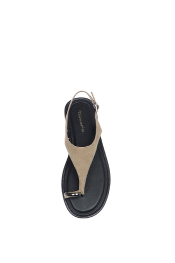 Sandali infradito minimal in suede e in pelle - 6