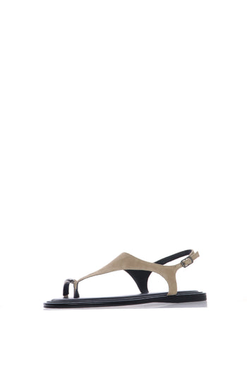 Sandali infradito minimal in suede e in pelle - 4
