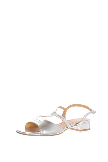 Sandalo basso in pelle platino o argento fino al n 46 donna - 3
