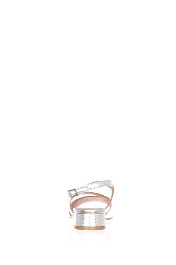 Sandalo basso in pelle platino o argento fino al n 46 donna - 9