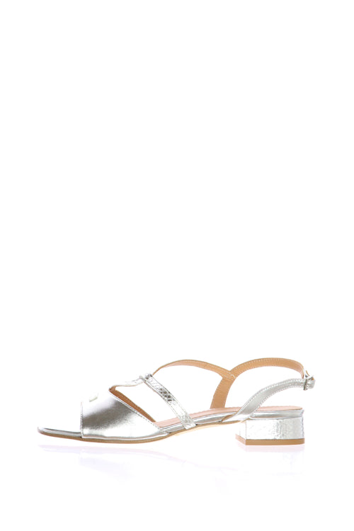 Sandalo basso in pelle platino o argento fino al n 46 donna - 2