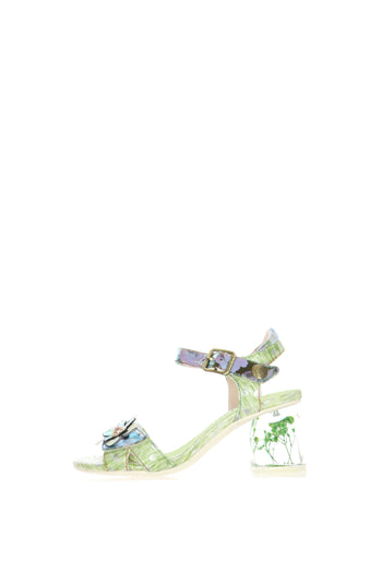 Sandalo con velcro e tacco scultoreo - 3