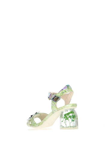Sandalo con velcro e tacco scultoreo - 4