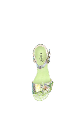 Sandalo con velcro e tacco scultoreo - 6